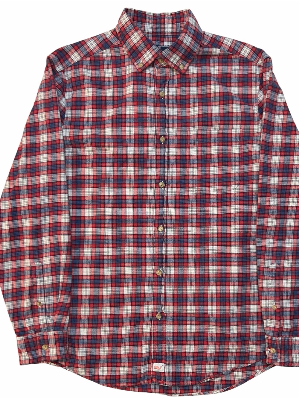 Vineyard‎ Vines Medium Men’s Murray Shirt Red Blue Plaid Flannel Classic Fit